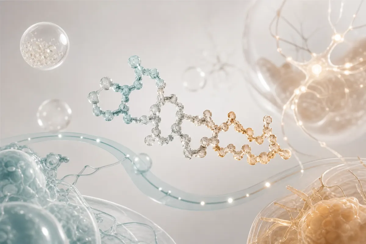 Abstract molecular artwork for AOD-9604