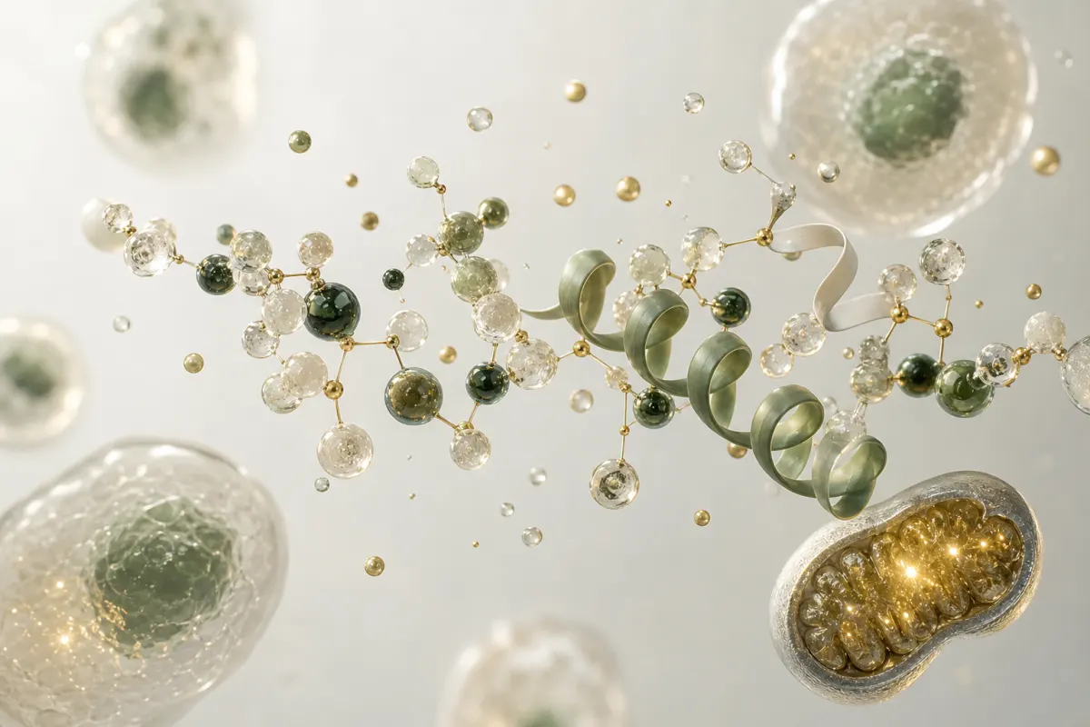 Abstract molecular artwork for Epitalon