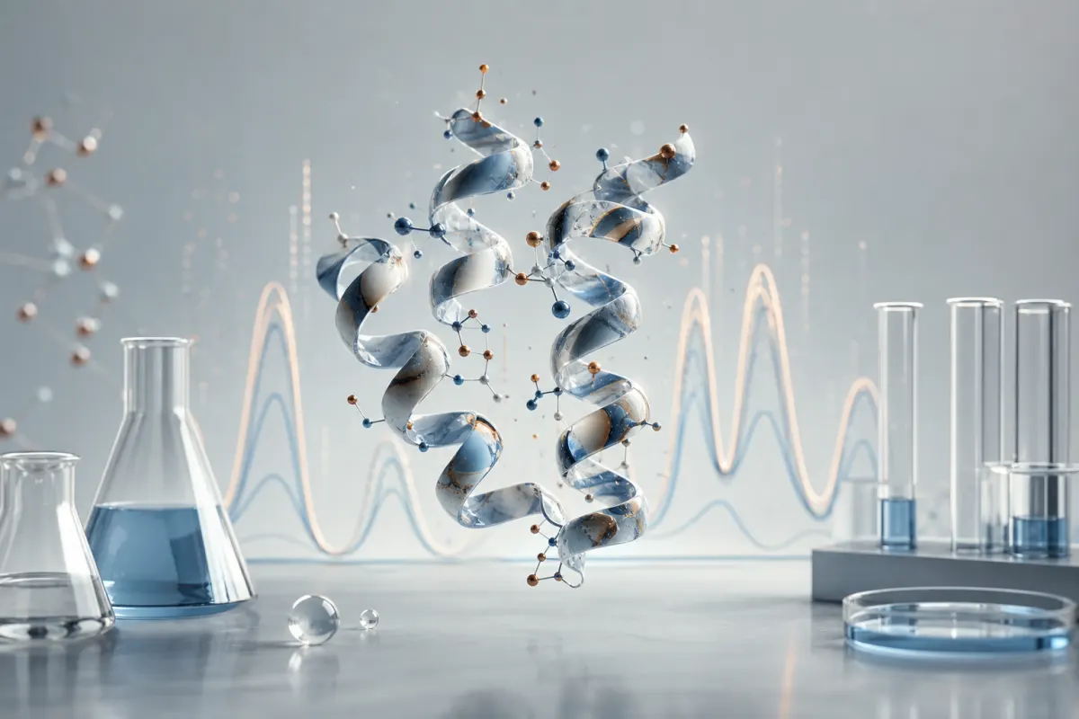 Abstract molecular artwork for Ipamorelin
