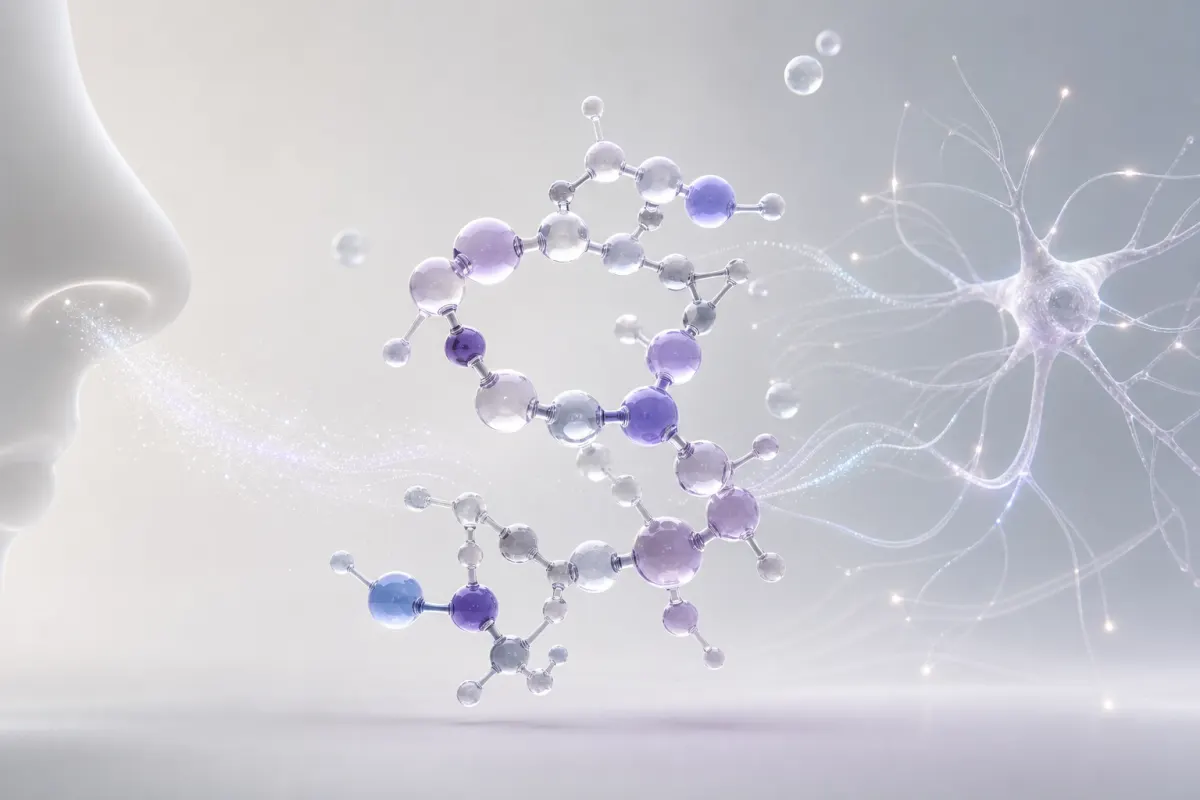 Abstract molecular artwork for Pinealon