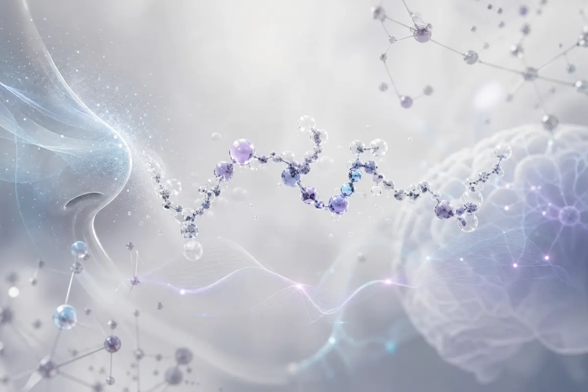 Abstract molecular artwork for Selank