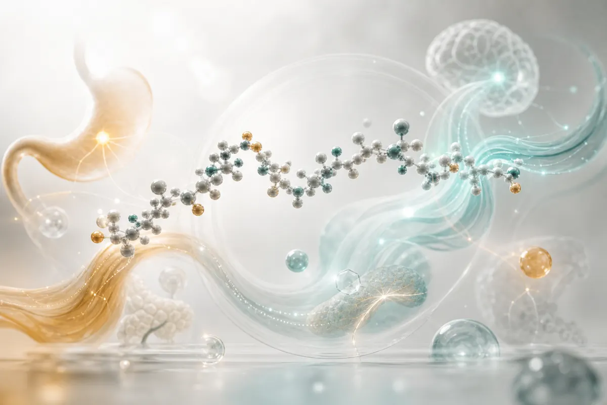 Abstract molecular artwork for Semaglutide