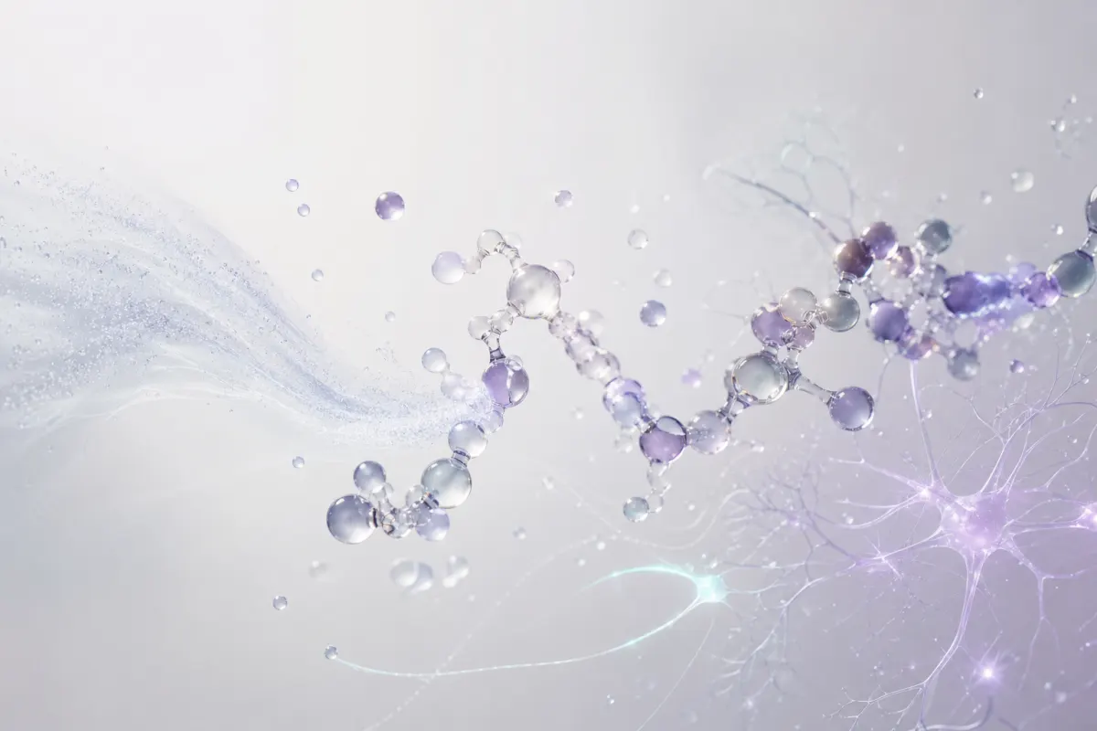 Abstract molecular artwork for Semax