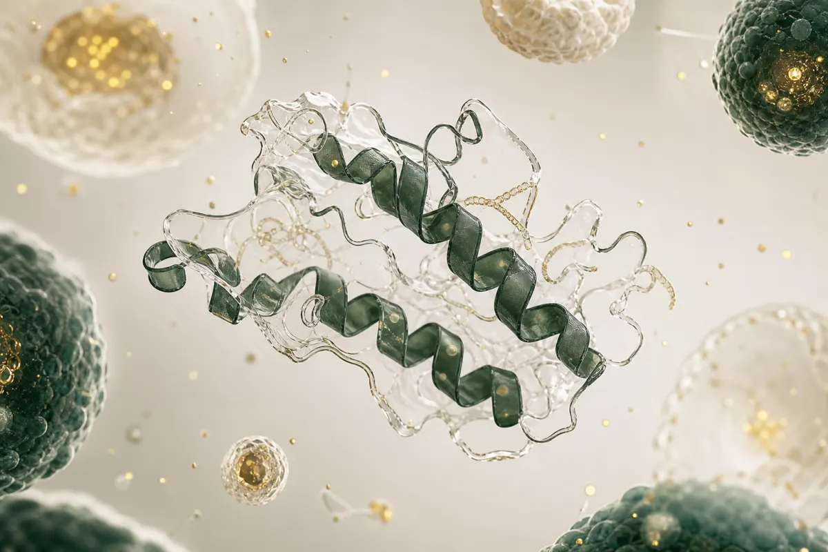 Abstract molecular artwork for Thymosin Alpha-1