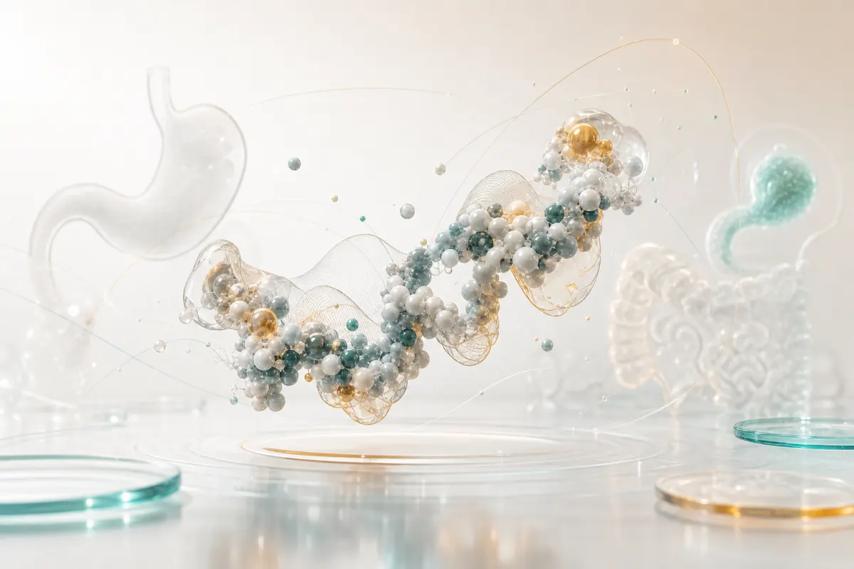 Abstract molecular artwork for Tirzepatide